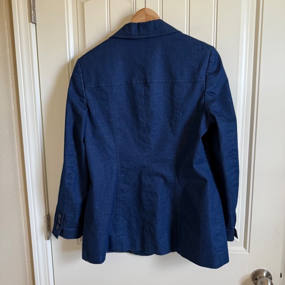 Kasper & Company Denim Blazer - Buttoned‎ Front, Fitted Jacket, Women's Size 8 - Picture 5 of 7